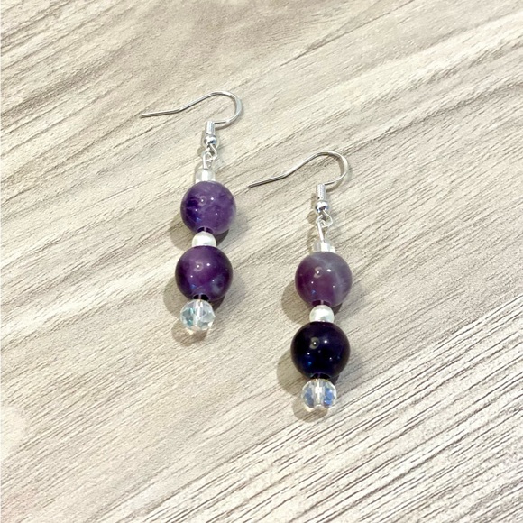 Jewelry - 50. Amethyst beaded earrings